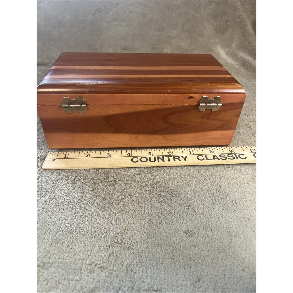 Vtg 1920s Lane Miniature Cedar Chest - R.B. Broyles Birmingham AL Address - Wood